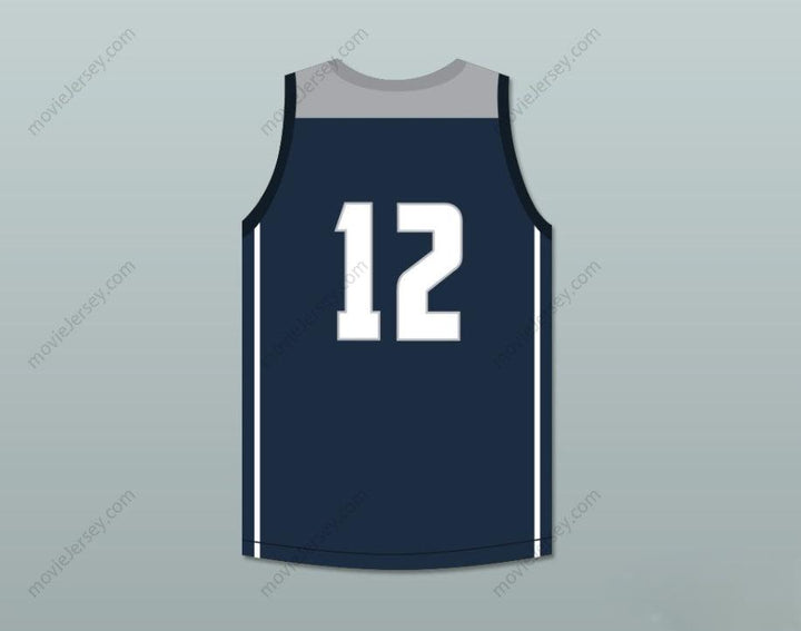 CUSTOM ANY Name Number JA MORANT 12   HORNETS NAVY BLUE BASKETBALL JERSEY 1 Top Stitched S-6XL