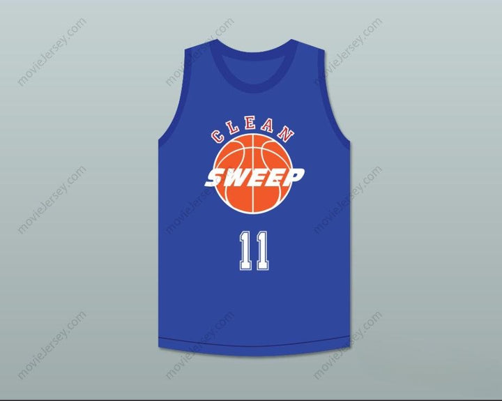 CUSTOM ANY Name Number WALTER 11 CLEAN SWEEP BLUE BASKETBALL JERSEY SLAM DUNK ERNEST Top Stitched S-6XL