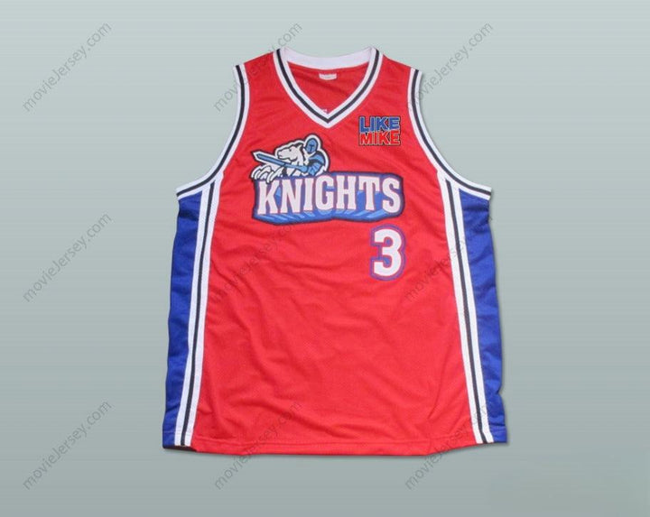 CUSTOM ANY Name Number CALVIN CAMBRIDGE 3 LOS ANGELES KNIGHTS RED BASKETBALL JERSEY WITH LIKE MIKE PATCH Top Stitched S-6XL