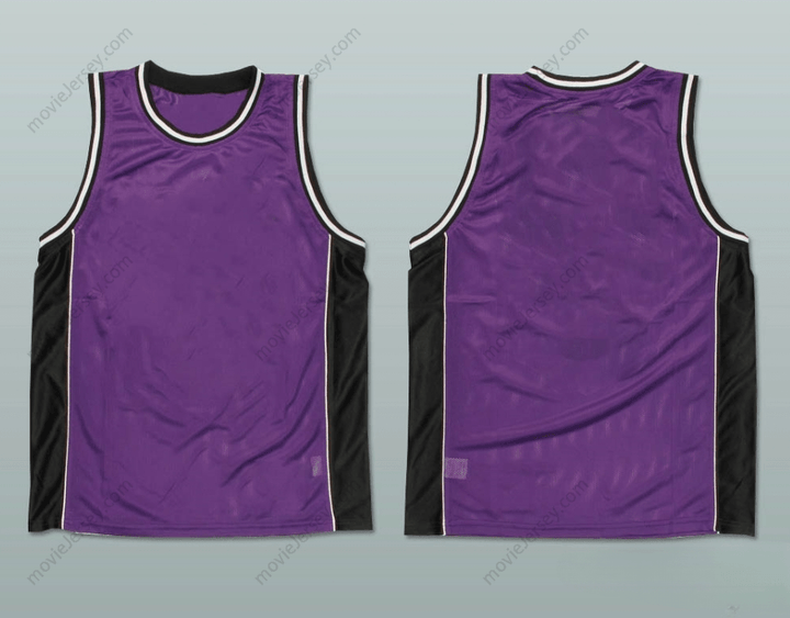 CUSTOM ANY Name Number PLAIN BASKETBALL JERSEY PURPLE-BLACK-WHITE Top Stitched S-6XL
