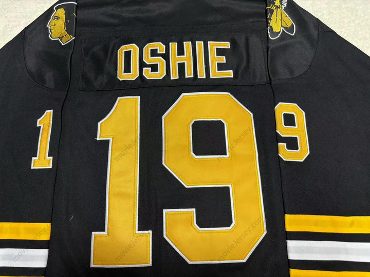 Custom Any Name Number T.J. OSHIE 19 WARROAD WARRIORS HIGH SCHOOL BLACK HOCKEY JERSEY 2 Top Stitched S-6XL