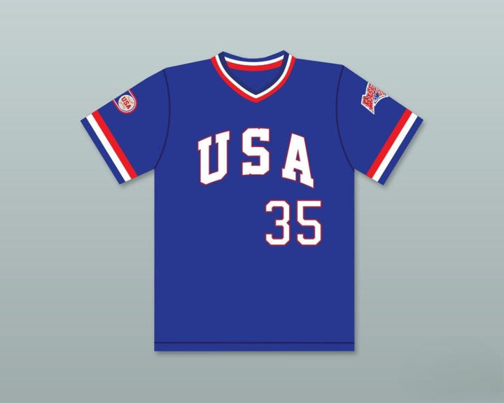Custom Any Name Number SHANE MACK 35 1984 USA TEAM BLUE BASEBALL JERSEY Top Stitched S-6XL