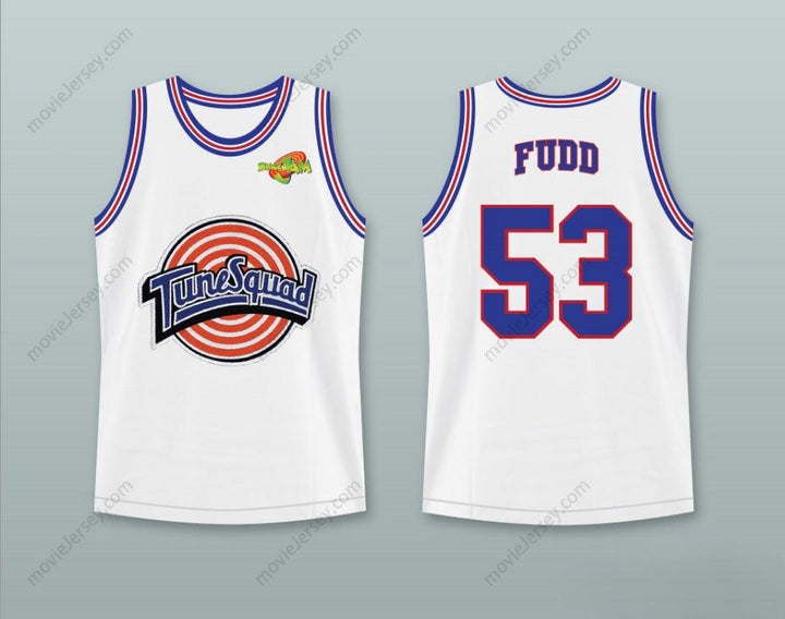 CUSTOM ANY Name Number ELMER FUDD 53 TUNE SQUAD BASKETBALL JERSEY WITH SPACE JAM PATCH Top Stitched S-6XL