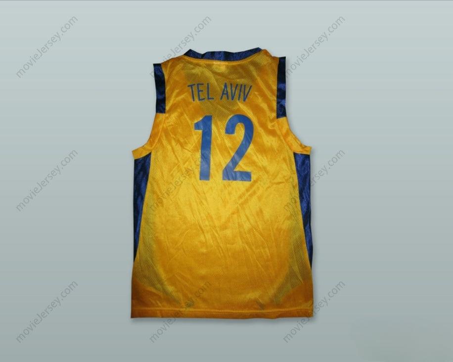 CUSTOM ANY Name Number MACCABI ELEKTRA TEL AVIV ISRAEL 12 GOLD BASKETBALL JERSEY Top Stitched S-6XL
