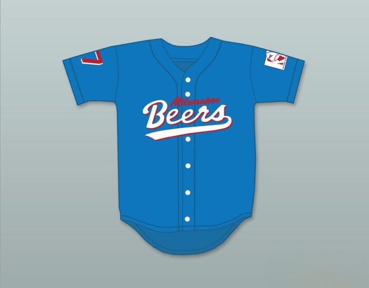 Custom Any Name Number DOUG REMER 17  BEERS LOGO DELUXE BASEKETBALL BLUE BASEBALL JERSEY Top Stitched S-6XL