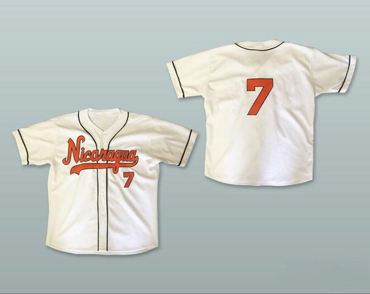 Custom Any Name Number NICARAGUA 7 WHITE BASEBALL JERSEY Top Stitched S-6XL