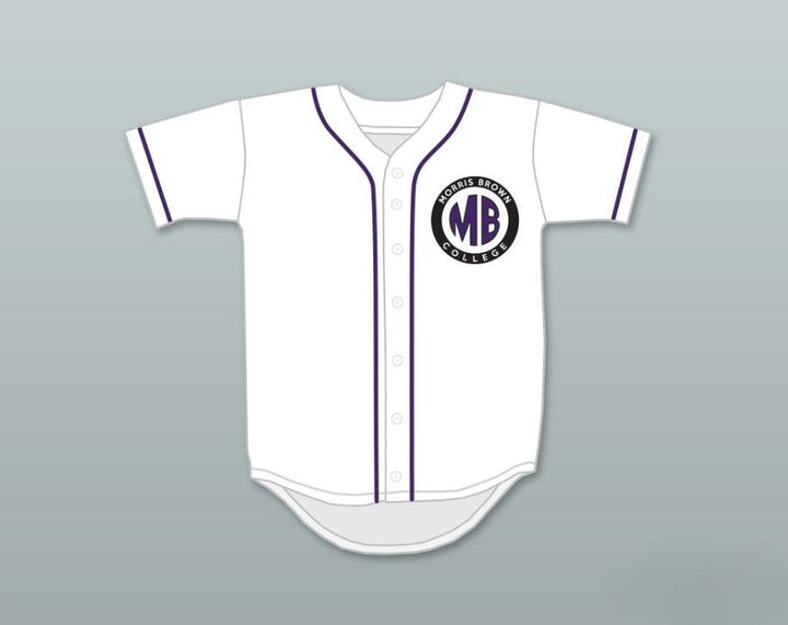 Custom Any Name Number MARTIN PAYNE 23 MORRIS BROWN COLLEGE WHITE BASEBALL JERSEY Top Stitched S-6XL