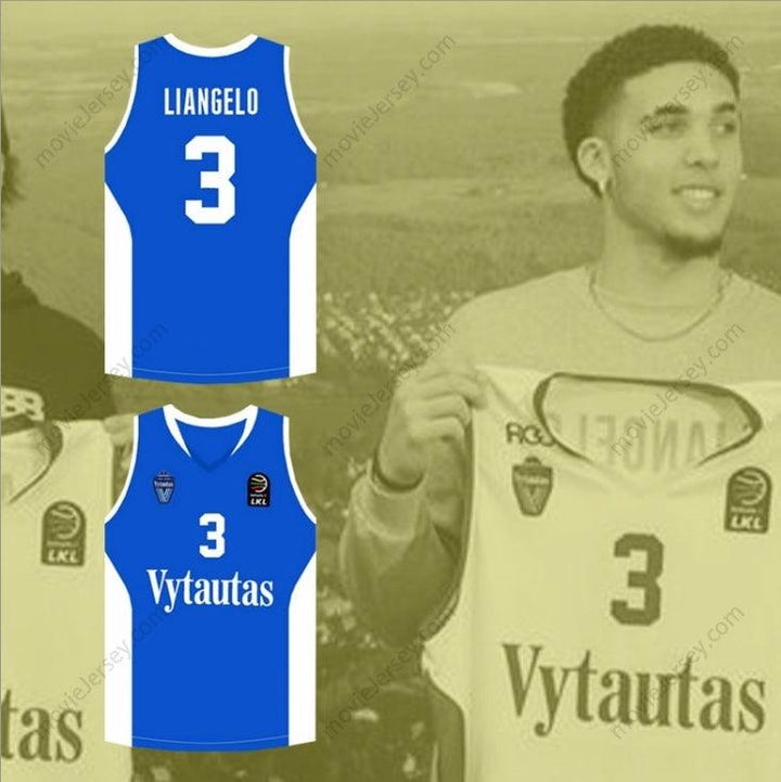 CUSTOM ANY Name Number LIANGELO BALL 3 LITHUANIA VYTAUTAS BLUE BASKETBALL JERSEY Top Stitched S-6XL