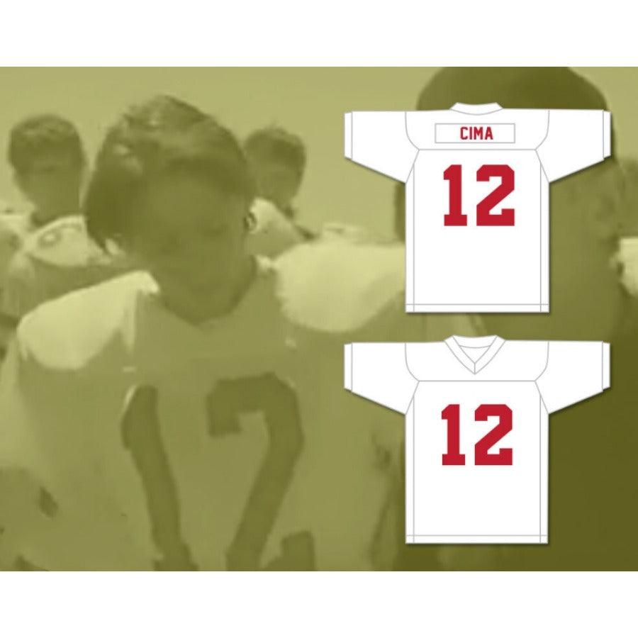 CUSTOM ANY Name WHITE PRACTICE GREG CIMA 12 MUSTANGS HIGH SCHOOL Football Jersey Top Stitched S-6XL