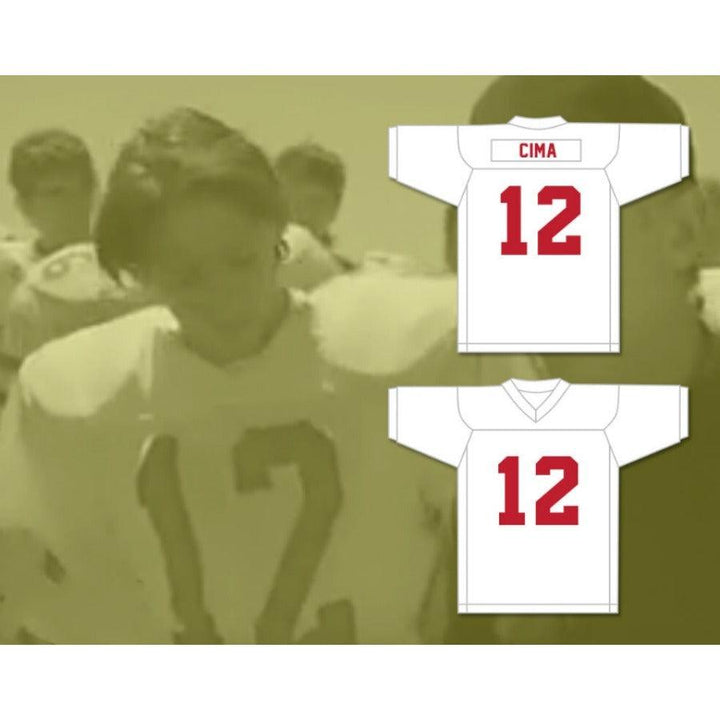 CUSTOM ANY Name WHITE PRACTICE GREG CIMA 12 MUSTANGS HIGH SCHOOL Football Jersey Top Stitched S-6XL
