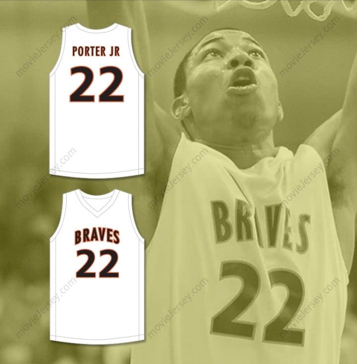 CUSTOM ANY Name Number OTTO PORTER JR. 22 SCOTT COUNTY CENTRAL HIGH SCHOOL BRAVES WHITE BASKETBALL JERSEY 2 Top Stitched S-6XL