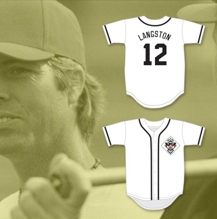 Custom Any Name Number MARK LANGSTON 12 SALAMANDERS BASEBALL JERSEY 1ST ANNUAL ROCK N' JOCK DIAMOND DERBY Top Stitched S-6XL