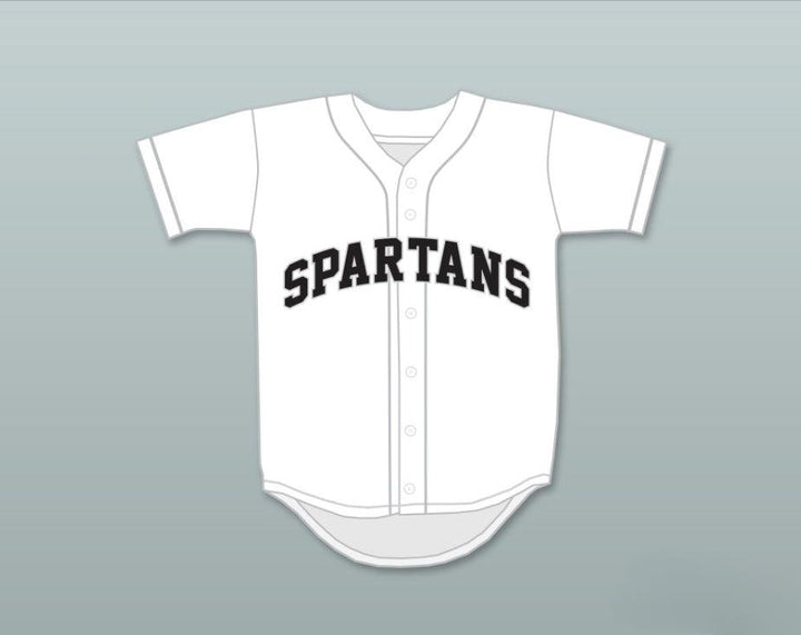 Custom Any Name Number MADISON BUMGARNER 5   HIGH SCHOOL SPARTANS WHITE BASEBALL JERSEY 2 Top Stitched S-6XL