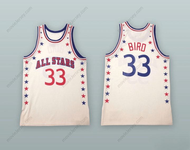CUSTOM ANY Name Number LARRY BIRD 33 ALL STARS WHITE BASKETBALL JERSEY Top Stitched S-6XL