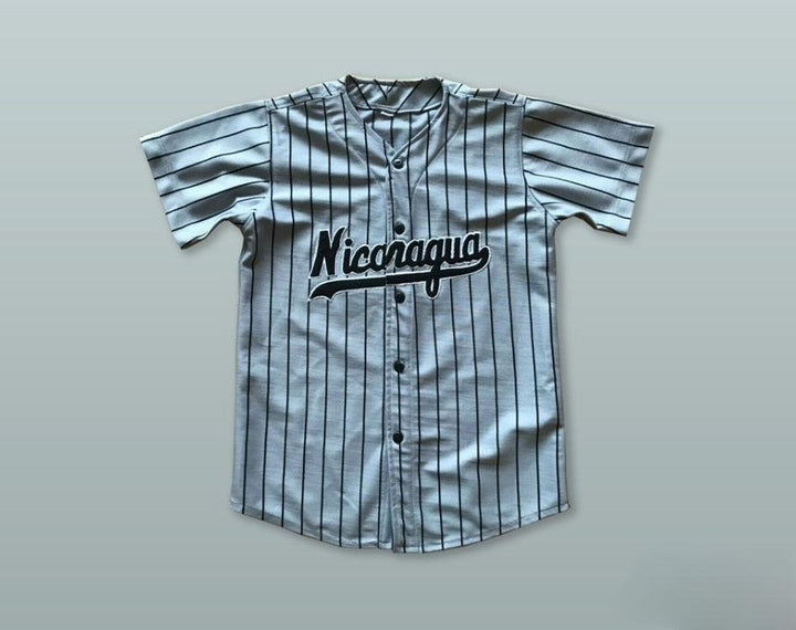 Custom Any Name Number NICARAGUA 12 GRAY PINSTRIPED BASEBALL JERSEY Top Stitched S-6XL