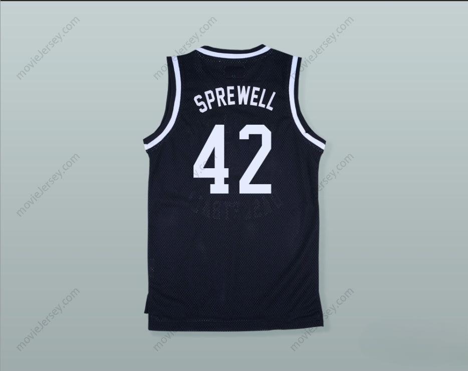 CUSTOM ANY Name Number LATRELL SPREWELL 42  HIGH SCHOOL PURGOLDERS BASKETBALL JERSEY Top Stitched S-6XL