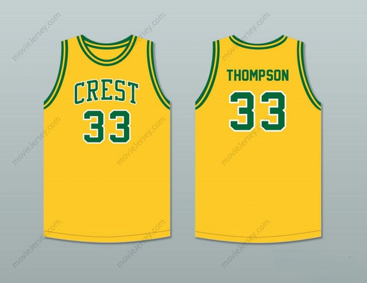 CUSTOM ANY Name Number  DAVID THOMPSON 33 CREST HIGH SCHOOL CHARGERS YELLOW GOLD BASKETBALL JERSEY 1 Top Stitched S-6XL