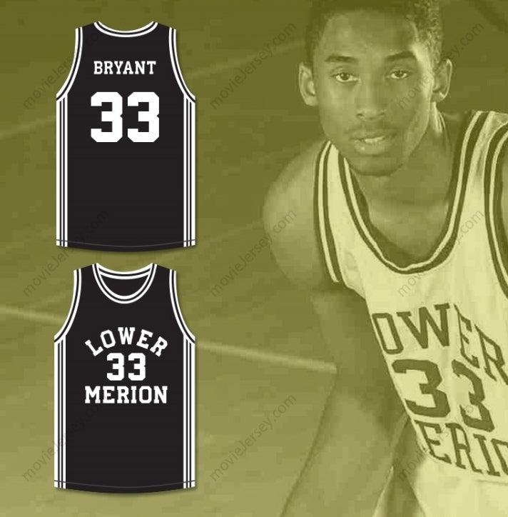 CUSTOM ANY Name Number  BRYANT 33 LOWER MERION HIGH SCHOOL ACES BLACK BASKETBALL JERSEY 2 Top Stitched S-6XL