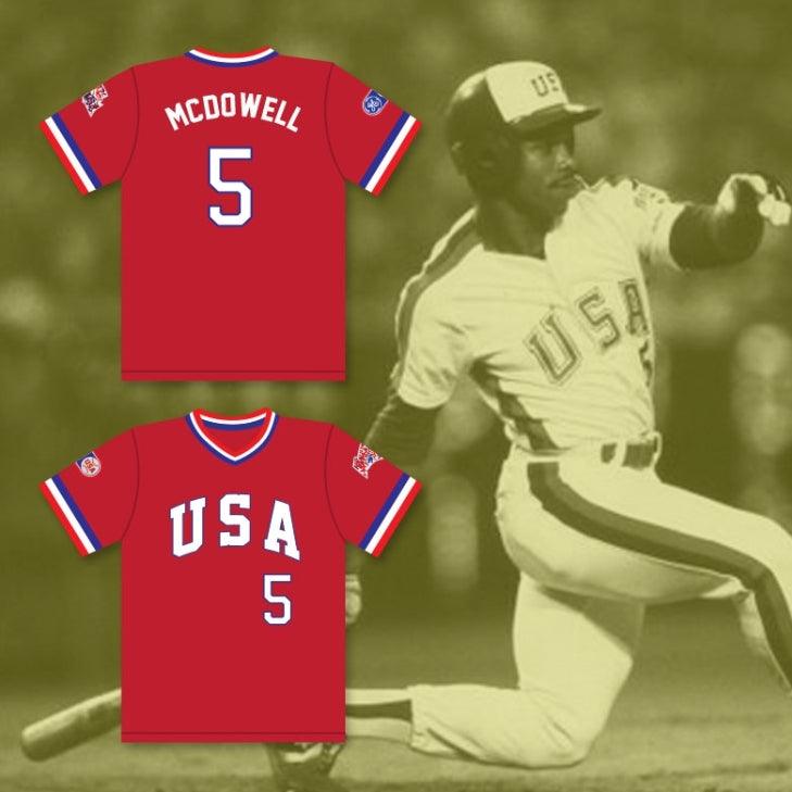 Custom Any Name Number ODDIBE MCDOWELL 5 1984 USA TEAM RED BASEBALL JERSEY Top Stitched S-6XL