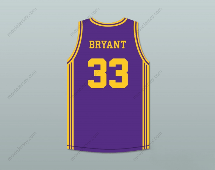 CUSTOM ANY Name Number  BRYANT 33 LOWER MERION HIGH SCHOOL ACES PURPLE BASKETBALL JERSEY 2 Top Stitched S-6XL