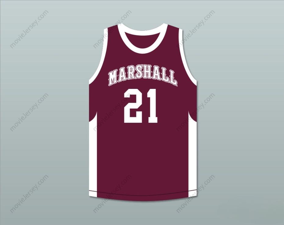 CUSTOM ANY Name Number PATRICK BEVERLEY 21 JOHN MARSHALL METROPOLITAN HIGH SCHOOL COMMANDOS MAROON BASKETBALL JERSEY Top Stitched S-6XL