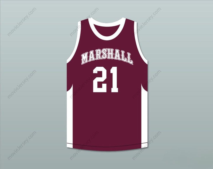 CUSTOM ANY Name Number PATRICK BEVERLEY 21 JOHN MARSHALL METROPOLITAN HIGH SCHOOL COMMANDOS MAROON BASKETBALL JERSEY Top Stitched S-6XL