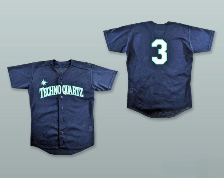 Custom Any Name Number TECHNO QUARTZ 3 NAVY BLUE BUTTON DOWN BASEBALL JERSEY Top Stitched S-6XL