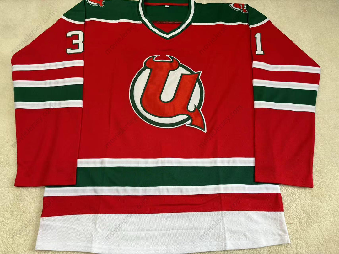 Custom Any Name Number CHRIS TERRERI 31 UTICA DEVILS RED WHITE HOCKEY JERSEYStitched Top Stitched S-6XL