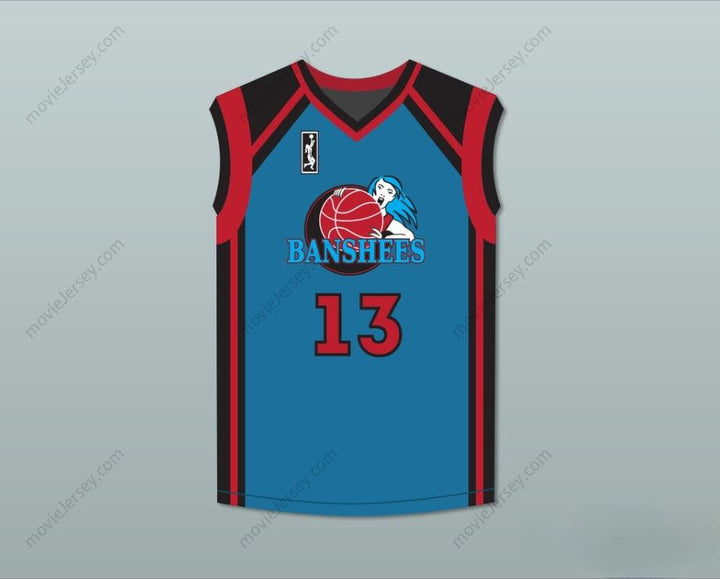 CUSTOM ANY Name Number TAMMI REISS VICKI SANCHEZ 13 CHARLOTTE BANSHEES AWAY BASKETBALL JERSEY WITH WUBA PATCH JUWANNA MANN Top Stitched S-6XL
