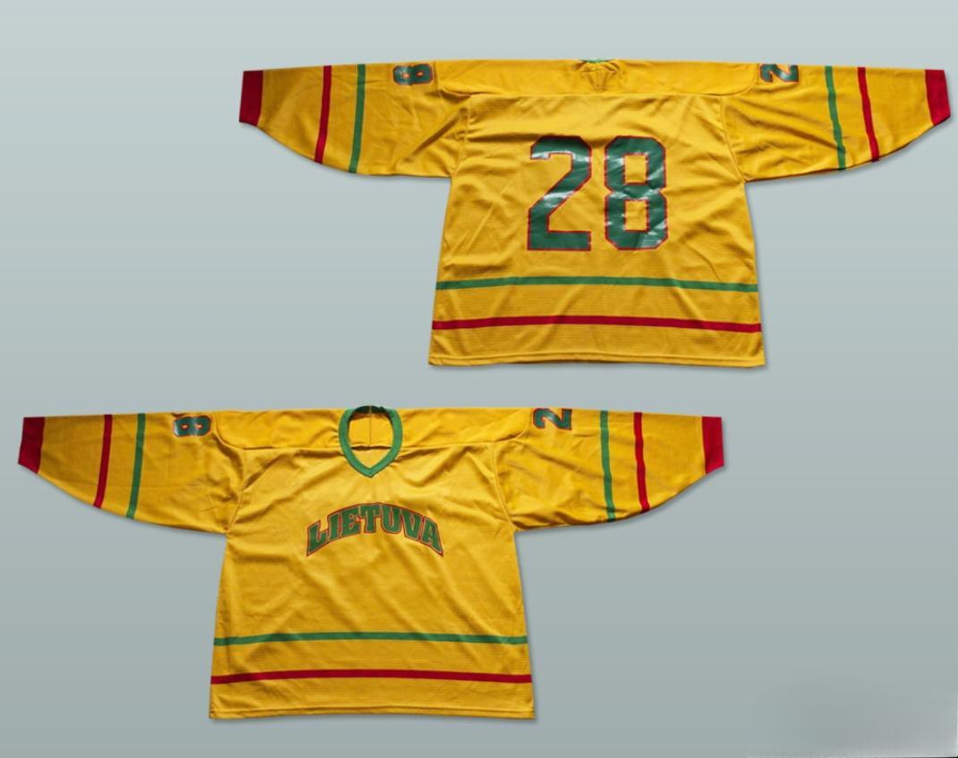 Custom Any Name Number Lithuania National Team Hockey Jersey Any Player or Number Stitched Top Stitched S-6XL