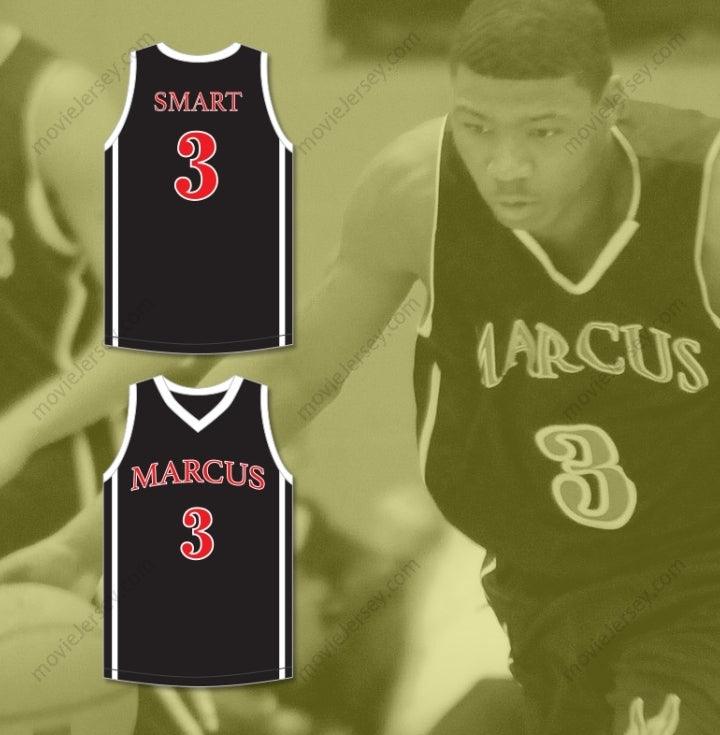 CUSTOM ANY Name Number MARCUS SMART 3 EDWARD S. MARCUS HIGH SCHOOL MARAUDERS BLACK BASKETBALL JERSEY 2 Top Stitched S-6XL