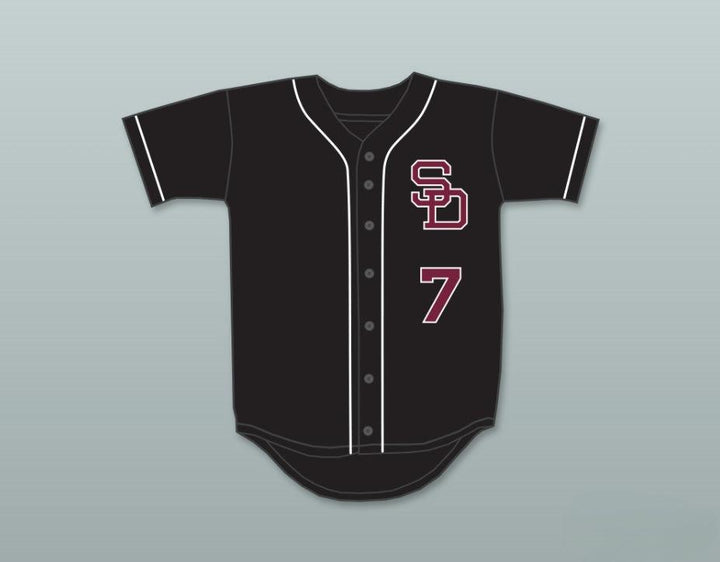 Custom Any Name Number ANTHONY RIZZO 7 STONEMAN DOUGLAS HIGH SCHOOL  BLACK BASEBALL JERSEY 2 Top Stitched S-6XL