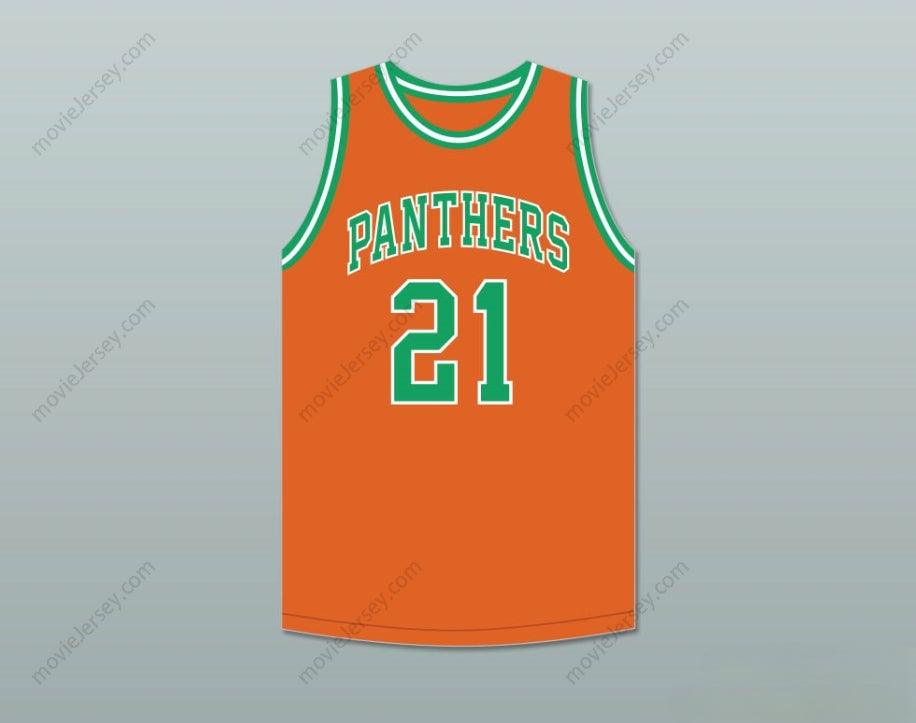 CUSTOM ANY Name Number BILL SHARMAN 21 PORTERVILLE HIGH SCHOOL PANTHERS ORANGE BASKETBALL JERSEY 1 Top Stitched S-6XL