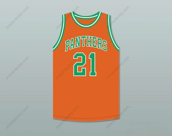 CUSTOM ANY Name Number BILL SHARMAN 21 PORTERVILLE HIGH SCHOOL PANTHERS ORANGE BASKETBALL JERSEY 1 Top Stitched S-6XL