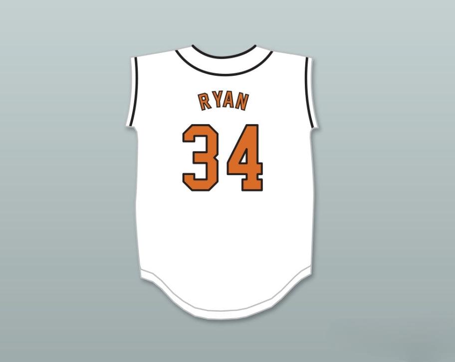 Custom Any Name Number NOLAN RYAN 34 ALVIN HIGH SCHOOL YELLOWJACKETS WHITE BASEBALL JERSEY 4 Top Stitched S-6XL