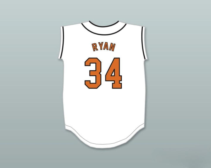 Custom Any Name Number NOLAN RYAN 34 ALVIN HIGH SCHOOL YELLOWJACKETS WHITE BASEBALL JERSEY 4 Top Stitched S-6XL