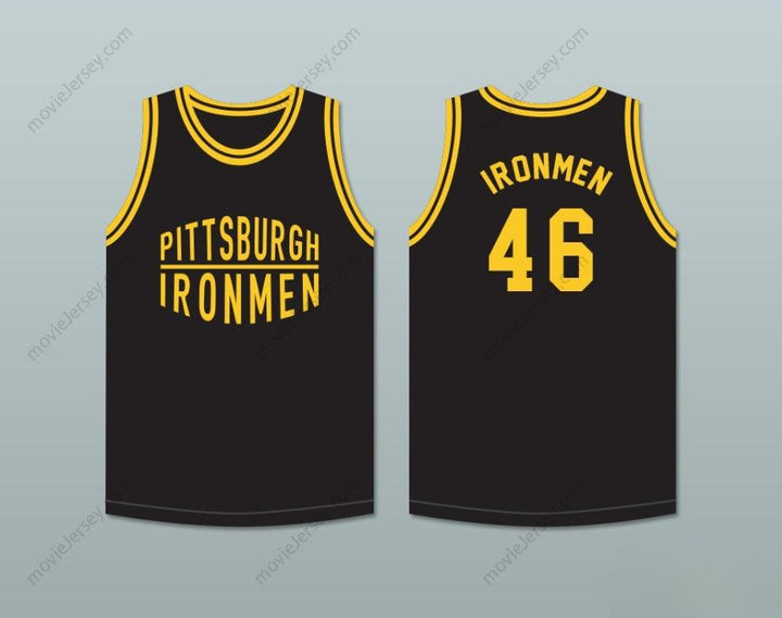 CUSTOM ANY Name Number PITTSBURGH IRONMEN 46 BLACK BASKETBALL JERSEY Top Stitched S-6XL