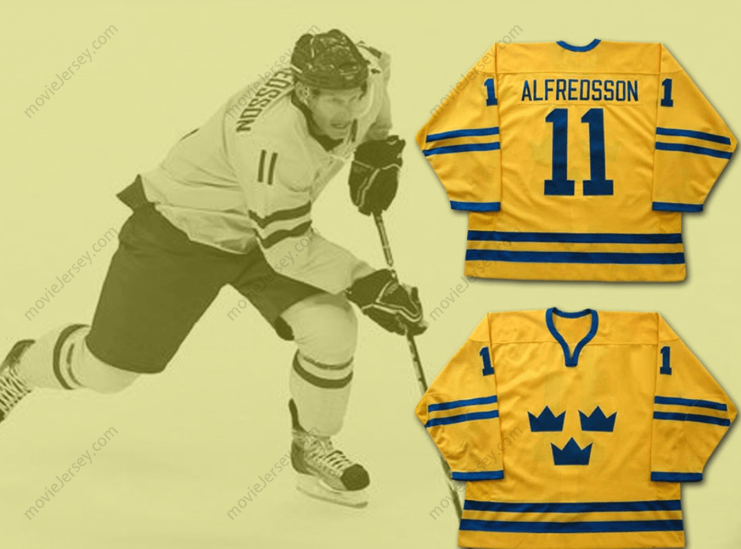 Custom Any Name Number Daniel Alfredsson World Cup Team Sweden Team Hockey Jersey Top Stitched S-6XL