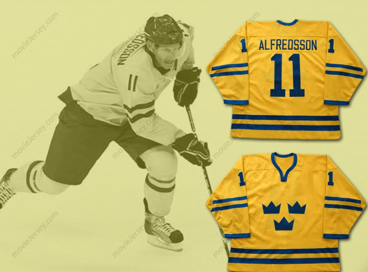 Custom Any Name Number Daniel Alfredsson World Cup Team Sweden Team Hockey Jersey Top Stitched S-6XL