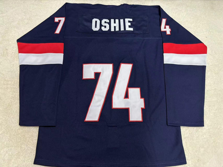 Custom Any Name Number T.J. OSHIE 74 USA NATIONAL TEAM HOCKEY JERSEY  Top Stitched S-6XL