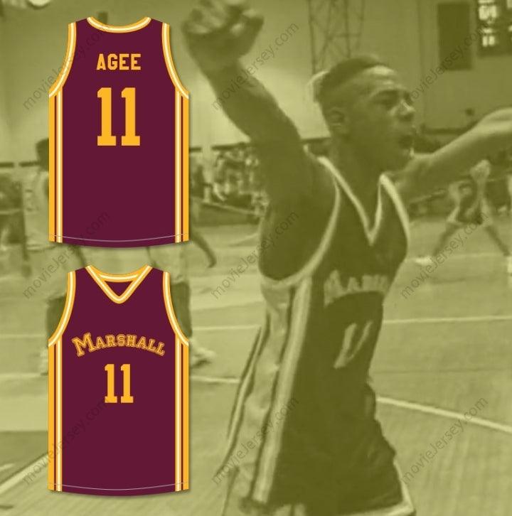 CUSTOM ANY Name Number ARTHUR AGEE 11 JOHN MARSHALL METROPOLITAN HIGH SCHOOL COMMANDOS MAROON BASKETBALL JERSEY HOOP DREAMS Top Stitched S-6XL