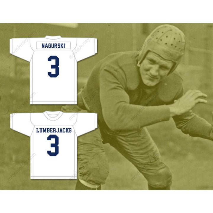 CUSTOM ANY Name Number BRONKO NAGURSKI 3 BEMIDJI HIGH SCHOOL LUMBERJACKS Football Jersey Top Stitched S-6XL