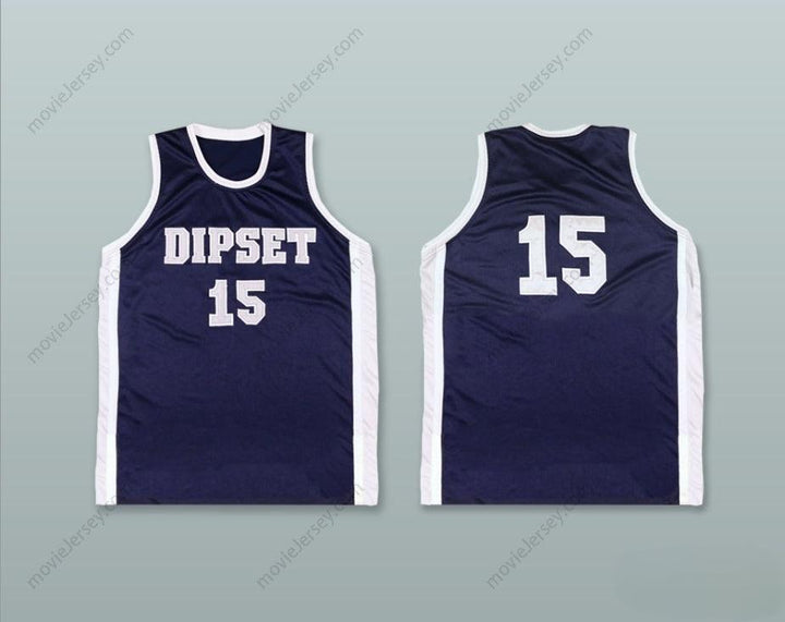 CUSTOM ANY Name Number DIPSET 15 NAVY BLUE BASKETBALL JERSEY Top Stitched S-6XL