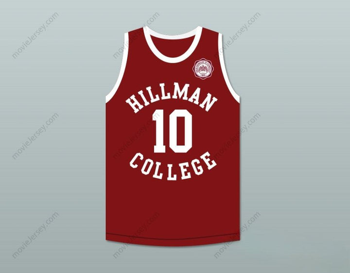 CUSTOM ANY Name Number RONALD 'RON' JOHNSON 10 HILLMAN COLLEGE MAROON BASKETBALL JERSEY WITH EAGLE PATCH Top Stitched S-6XL