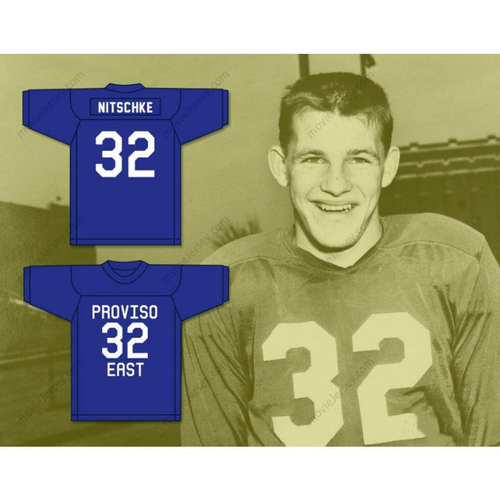 CUSTOM ANY Name Number RAY NITSCHKE 32 PROVISO EAST HIGH SCHOOL PIRATES ROYAL Football Jersey Top Stitched S-6XL
