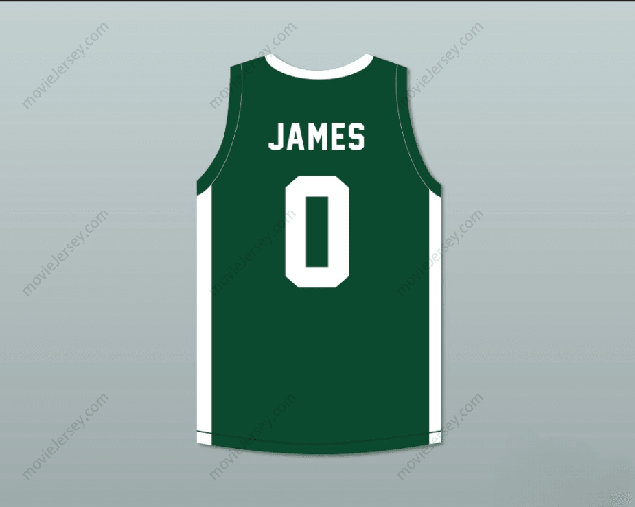 CUSTOM ANY Name Number LEBRON JAMES JR 0 BLUE CHIPS GREEN BASKETBALL JERSEY 2 Top Stitched S-6XL