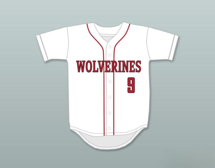Custom Any Name Number JACK FLAHERTY 9  -WESTLAKE SCHOOL WOLVERINES WHITE BASEBALL JERSEY 3 Top Stitched S-6XL