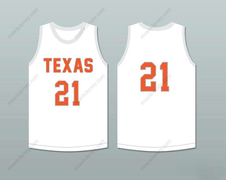 CUSTOM ANY Name Number PLAYER 21 TEXAS D1 AMBASSADORS  WHITE BASKETBALL JERSEY 2 Top Stitched S-6XL