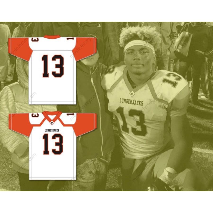 CUSTOM ANY Name Number TREYLON BURKS 13 WARREN HIGH SCHOOL LUMBERJACKS Football Jersey Top Stitched S-6XL