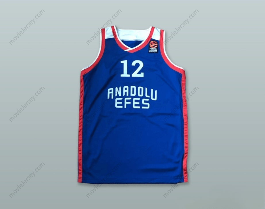 CUSTOM ANY Name Number ANADOLU EFES SK ISTANBUL TURKEY 12 BLUE BASKETBALL JERSEY Top Stitched S-6XL
